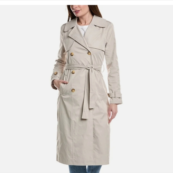 NOIZE NWT Evelyn Tan Classic Trench Coat Sz Sm - Vegan/Recycled Products Used - Picture 3 of 12